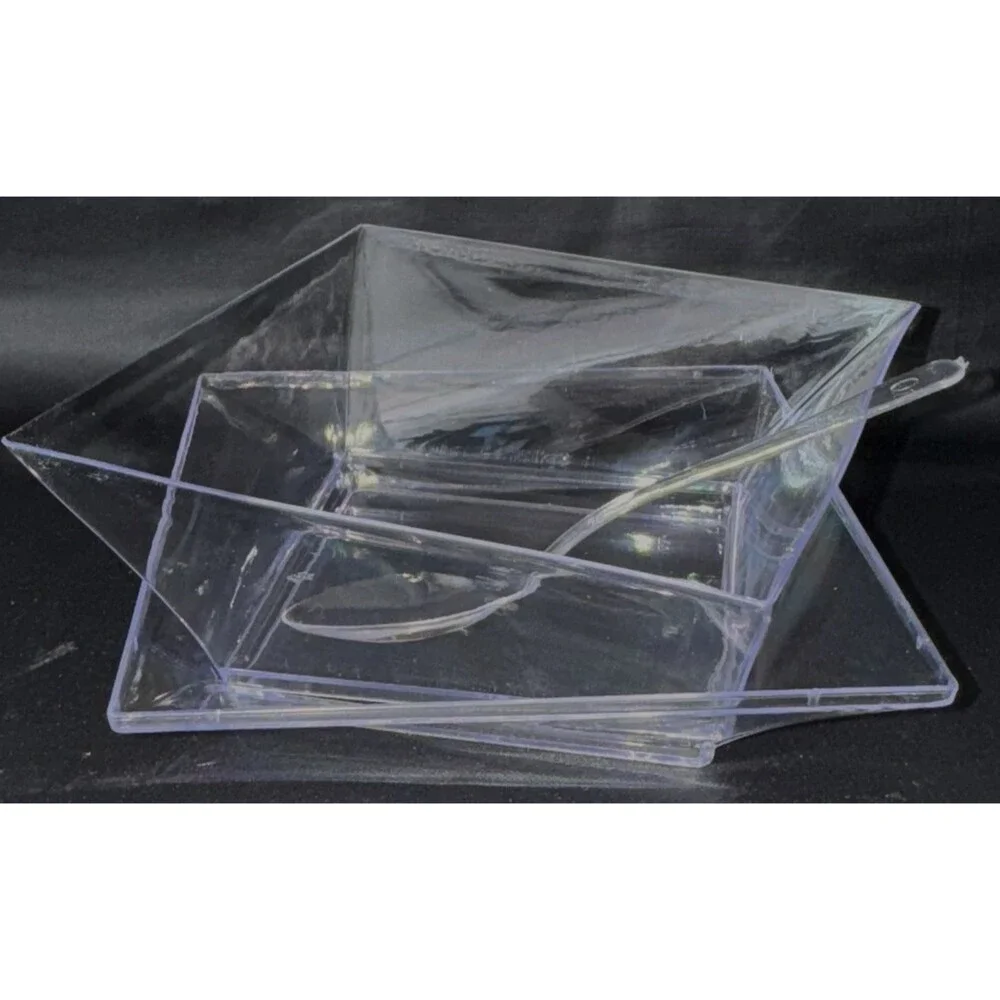 Oasis Creations Slanted Wide Square 7-ounce Dessert Cup Spoons & Lids 50 Count